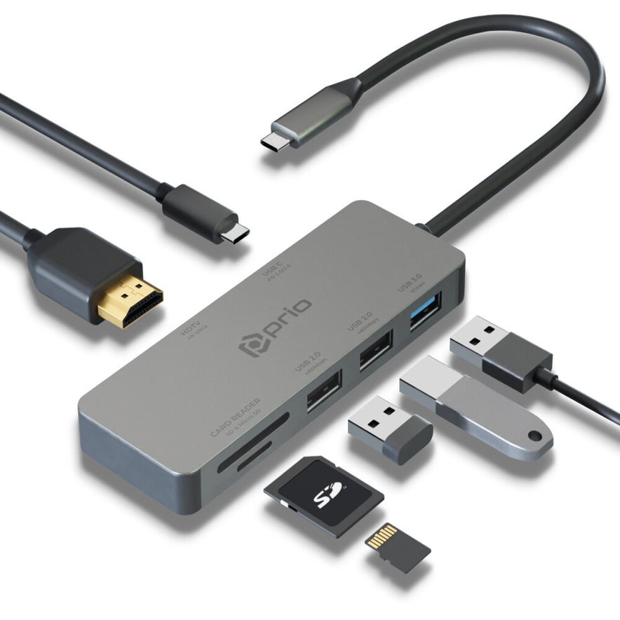 7-in-1 USB-C Hub Adapter – 4K HDMI, 87W PD, SD/TF, USB 3.0 für PC & Switch