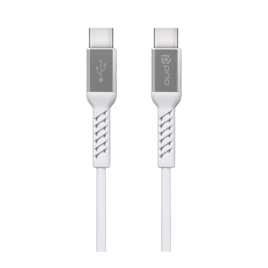 prio High-Speed Charge & Sync -USB-C-auf-USB-C-Kabel, 5 A, 1,2 m, Weiß