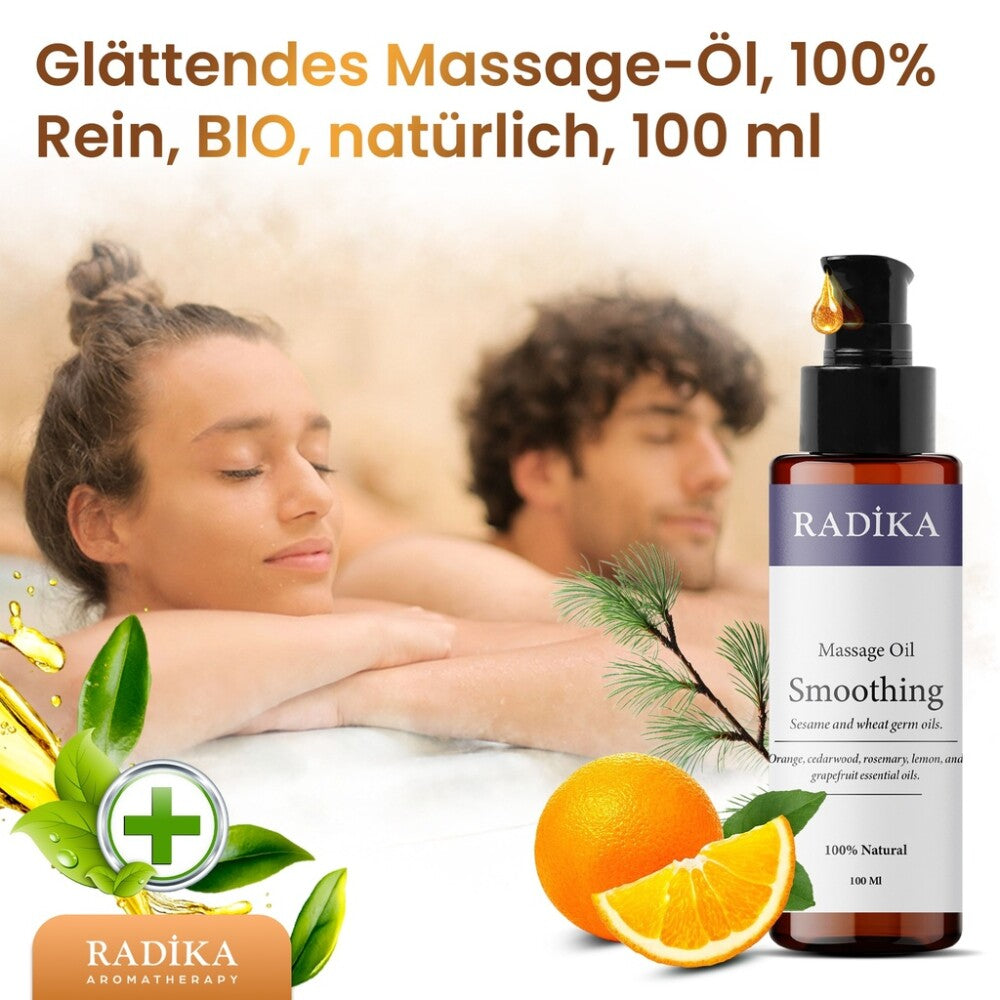 Massageöl, Glättendes Massage-Öl, 100% Rein, BIO, natürlich, 100 ml