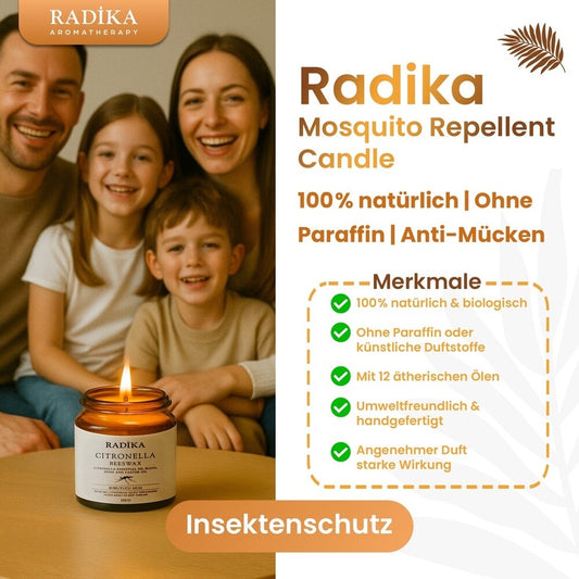Mosquito Repellent Candle, Anti Mücken Kerze, 100% Rein, BIO, natürlich, 100 gr