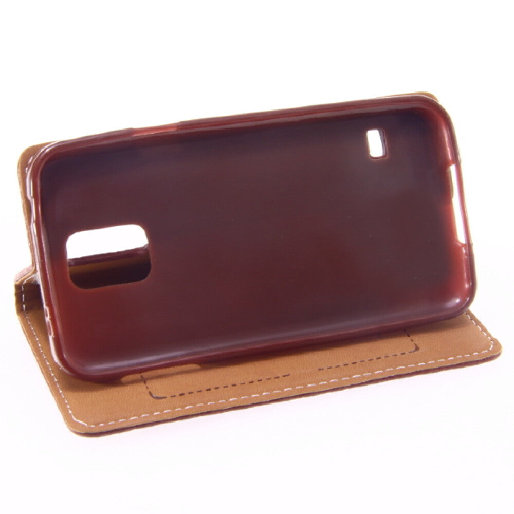 Book Case Handyhülle für Galaxy S5 Braun 4250710563821