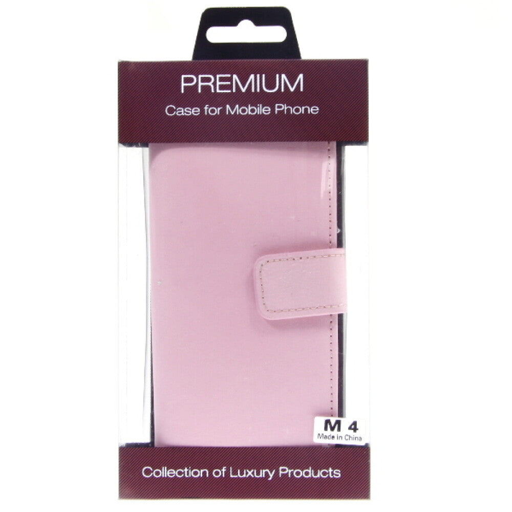 Book Case Handyhülle für HTC M4 Mini Rosa Leder 4250710542529