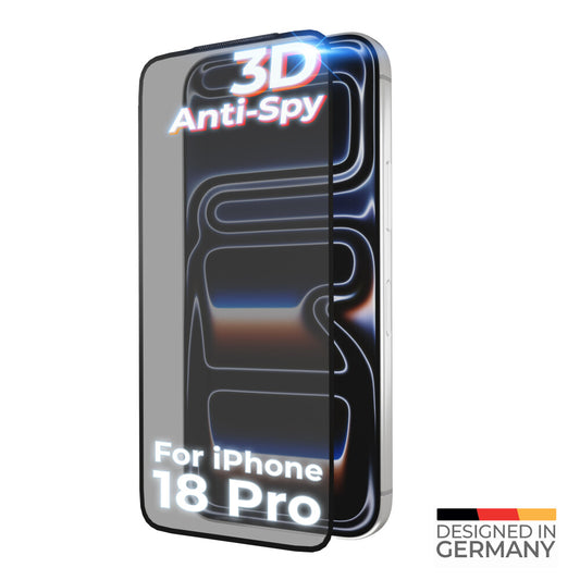 prio 3D Anti-Spionage-Schutzglas für iPhone 18 Pro, schwarz