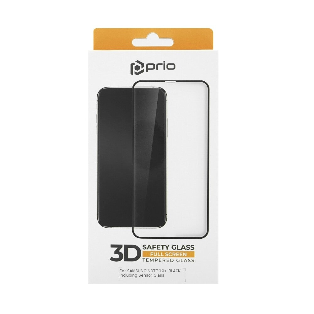 prio 3D screen protector glass for Samsung Note 10+, with sensor glass black