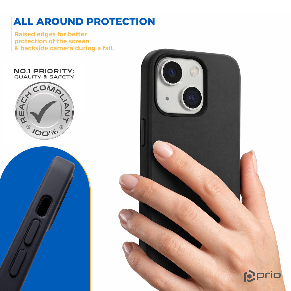 prio Silikonschutzhülle MAG für iPhone 14 Plus schwarz
