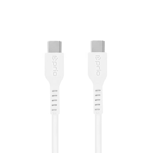 prio High-Speed Charge & Sync USB C zu USB C Ladekabel / Datenkabel 5A 0,25 m weiß