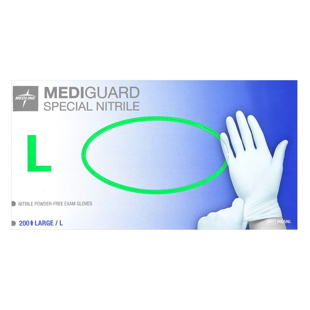 Mediguard Special Nitrile Gloves, powder-free, 200 pcs, size L, blue