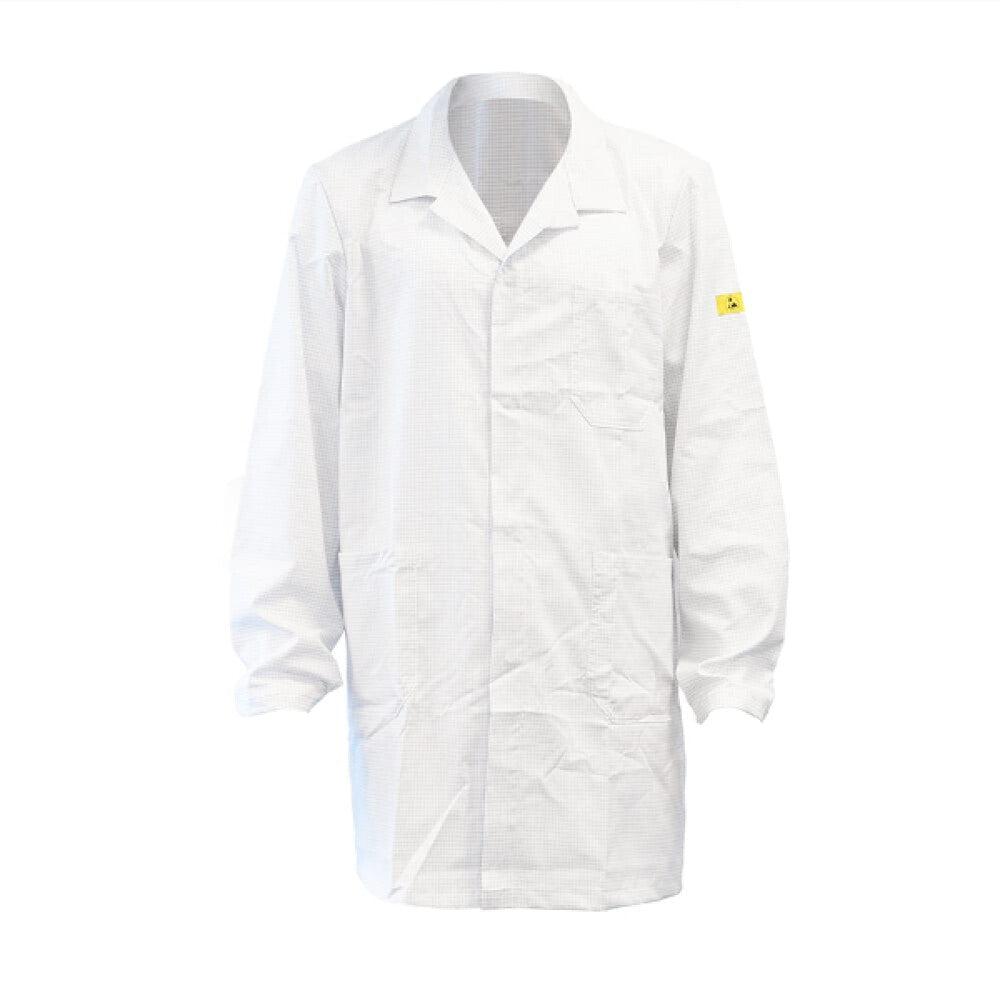 ESD work coat white 3/4 length long sleeve M.