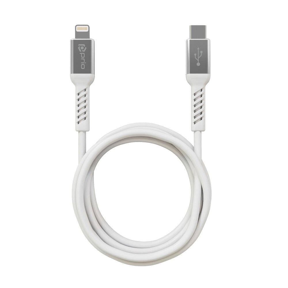 prio charging sync cable USB-C to Lightning MFi-certified 2m white