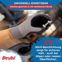 12 Paar Arbeitshandschuhe, Enthält kein Silikon, Grau und Schwarz