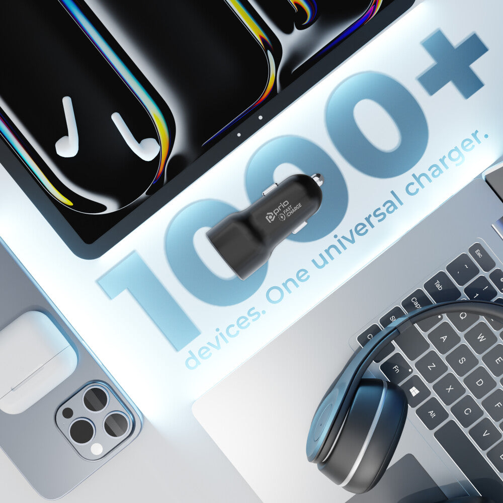 prio Fast Charge Car Charge 30W PD (USB C) + 30W (USB A) schwarz Hauptbild