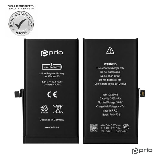 prio Hochleistungsakku für iPhone 13 (3560 mAh) - Universal APN -