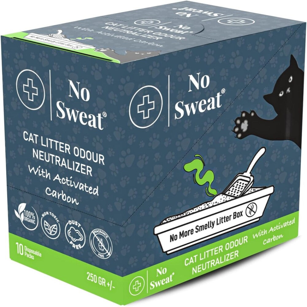 No Sweat, Activated Charcoal, Cat Litter Odor Neutralizer (1 Pack - 10 Count)