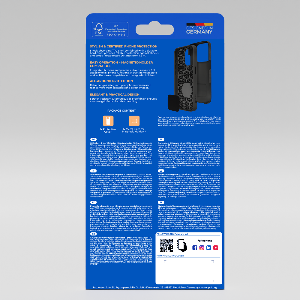 prio Protective Cover for iPhone 15 (6.1in) black