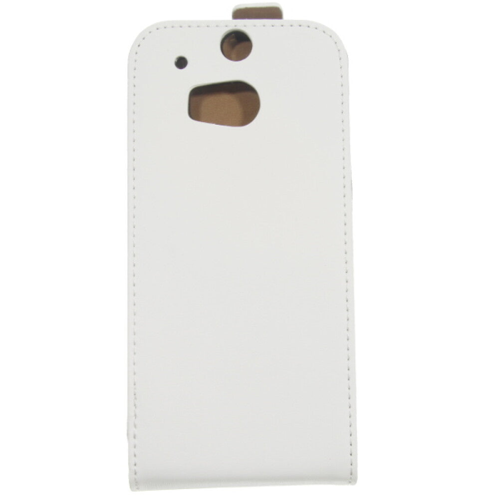 Slim Flip Hülle Leder HTC One M8 - Weiß 4250710552863