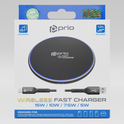 prio kabelloses Schnellladegerät 15W (USB C) schwarz