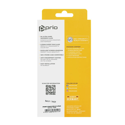 prio 10x 3D screen protector glass for iPhone 12/12 Pro black