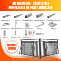 PV-UNIVERSALHALTER KOMLETTSET ZUR MONTAGE VON EINEM PV-MODUL AN GELÄENDER/WAND
