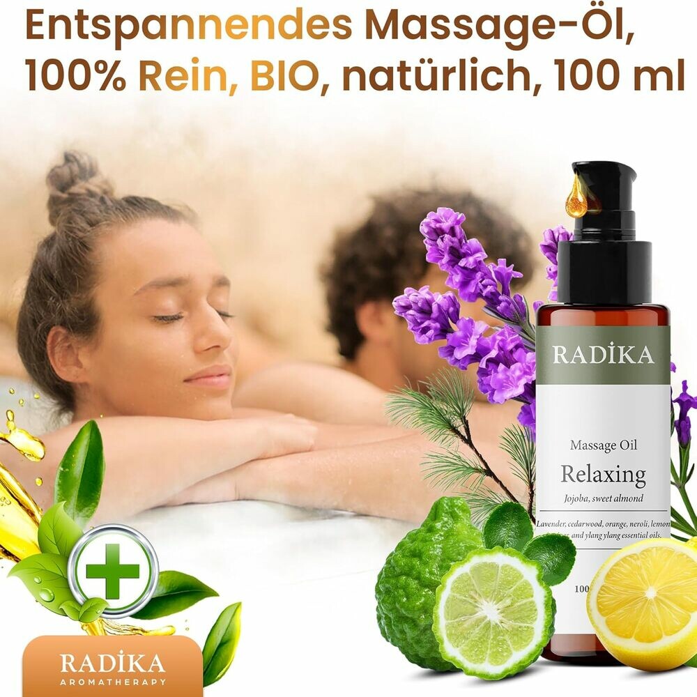 Massageöl, Entspannendes Massage-Öl, 100% Rein, BIO, natürlich, 100 ml