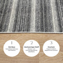 Miqna 2-tlg. rutschfestes Badteppich Set , waschbar (60x100 & 50x60 cm)