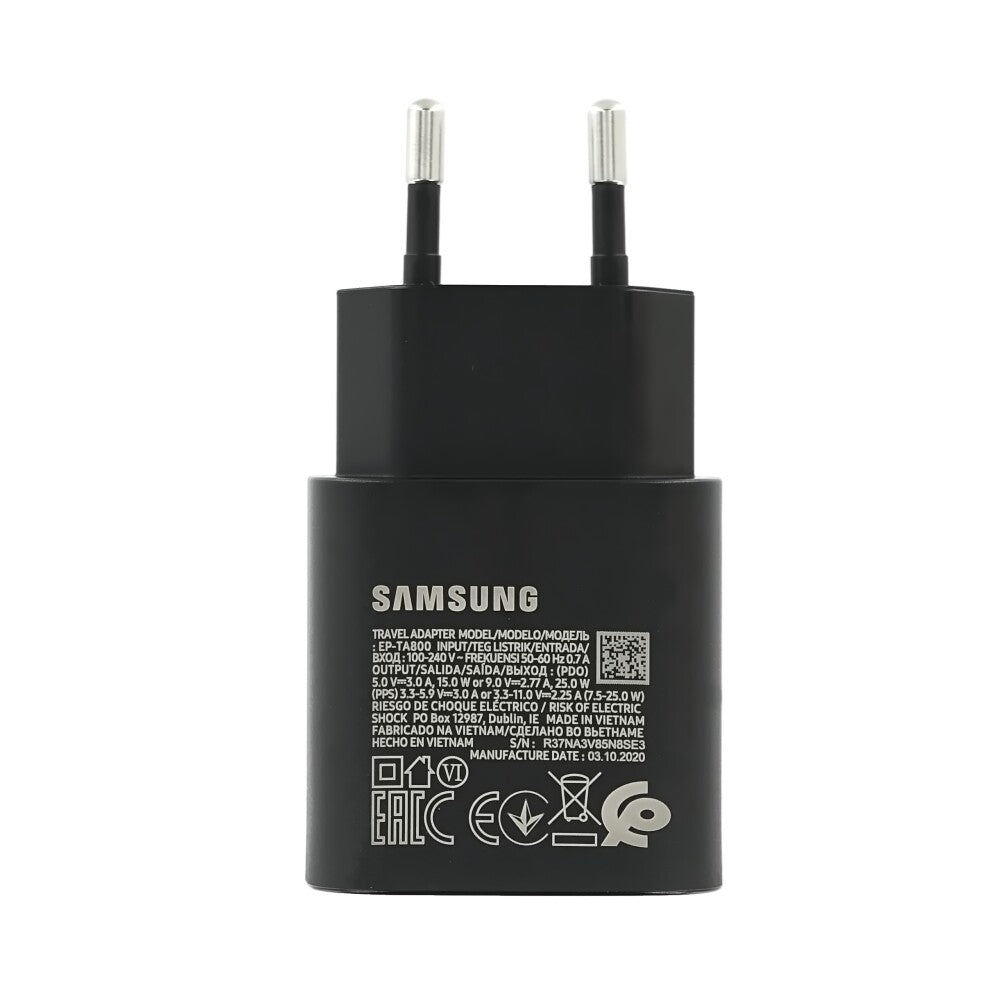 Samsung 25W travel adapter (without cable) black EP-TA800NBE