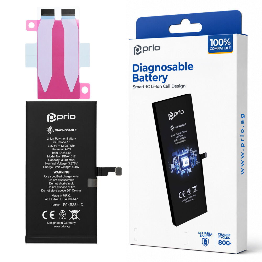 prio Diagnosefähiger Akku für iPhone 15