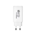 prio Wandladegerät GaN Power 65W PD PPS (USB C) + QC 3.0 (USB A) weiß