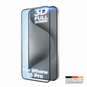 prio 10x 3D-Displayschutz aus gehärtetem Glas für iPhone 15 Pro (6,1 Zoll) schwarz