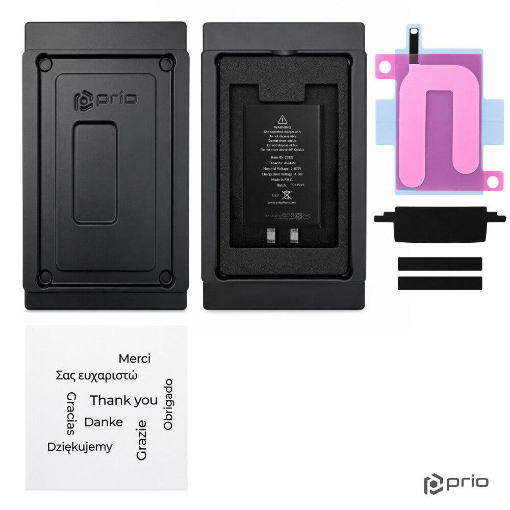 prio Akkuzelle für iPhone 16 (ohne Flex-Kabel)
