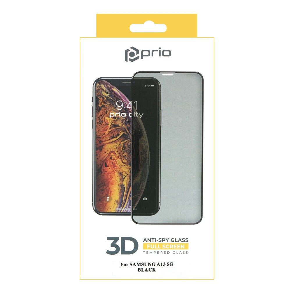 prio 3D Anti-Spy Screen Protector Glass for Samsung A13 5G black