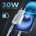 prio Lade- und Set (30W GaN Ladegerät + USB C - USB C Kabel) weiß