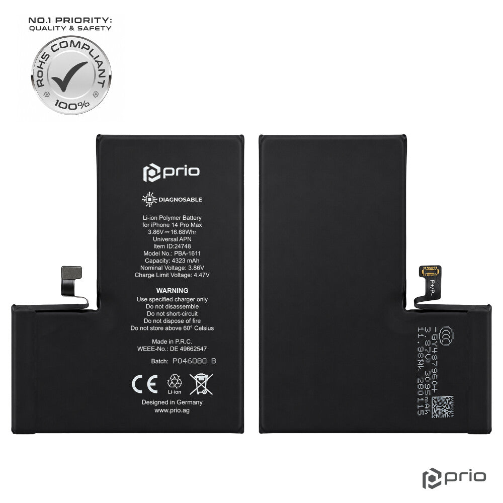 prio Diagnosefähiger Akku für iPhone 14 Pro Max