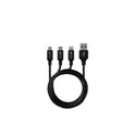 prio 3in1 Micro USB &amp; USB C &amp; Apple cable to USB A cable 3A 2m black