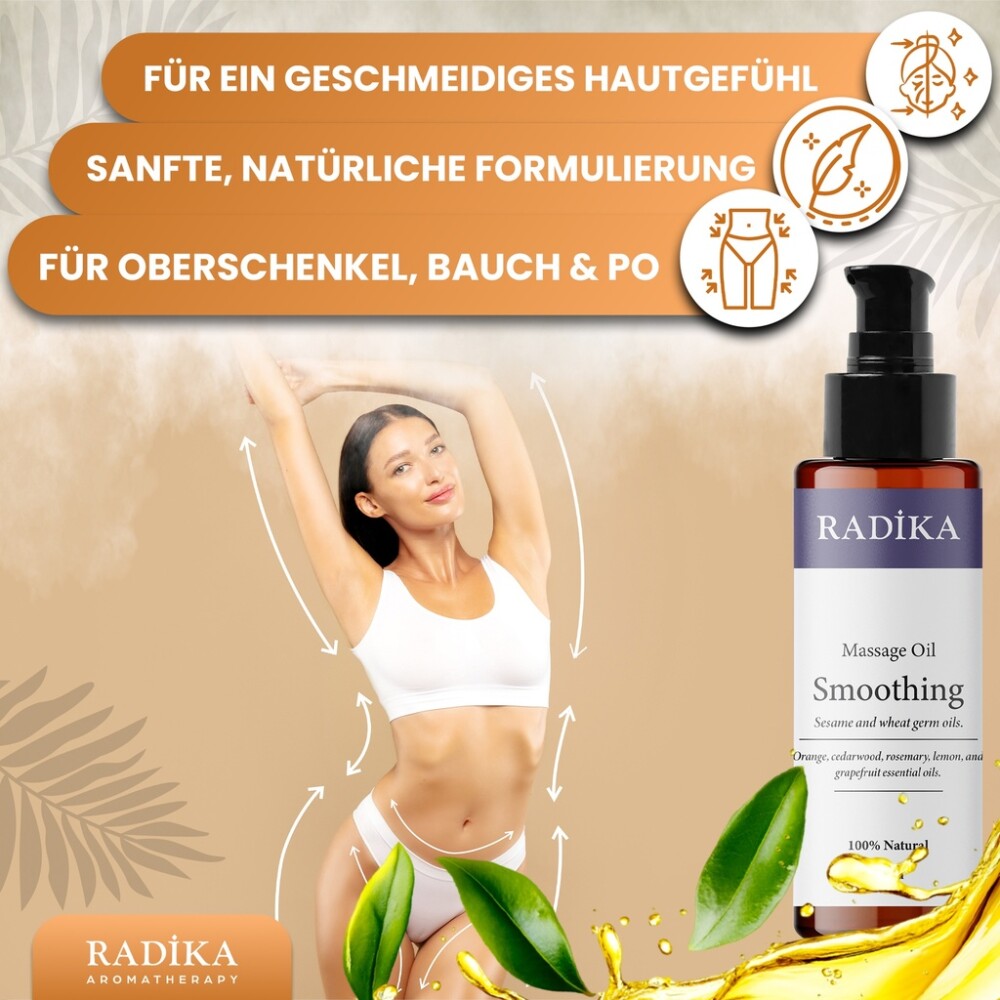 Massageöl, Glättendes Massage-Öl, 100% Rein, BIO, natürlich, 100 ml