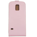 Slim Leder Flip Hülle Galaxy S5 mini - rosa