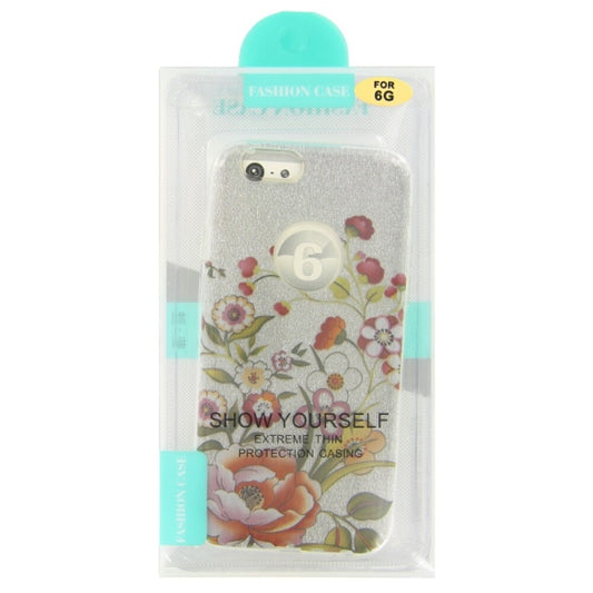 iPhone 6 silicone case with glitter flower pattern