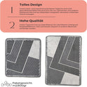 Miqna 2-tlg. rutschfestes Badteppich Set , waschbar (60x100 & 50x60 cm)