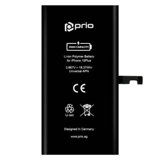 Prio Hochleistungsakku für iPhone 15 Plus (4750 mAh) - Universeller APN -