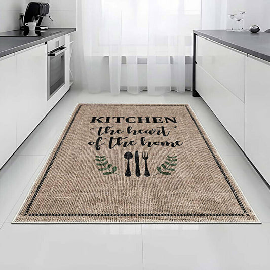 miqna Küchenläufer, rutschfeste & waschbare Matte im Landhausstil – Heart of Home