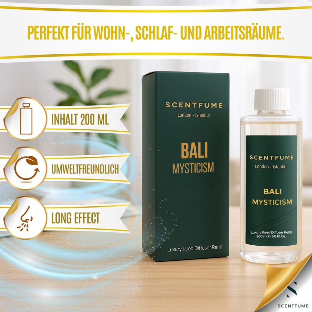 Scentfume Reed Diffuser Nachfüllung 200 ml | Langanhaltendes Raumduftöl