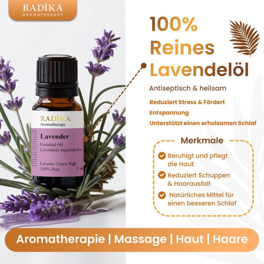 Lavendelöl, ätherisches Öl, 100% Rein, BIO, natürlich, 10 ml
