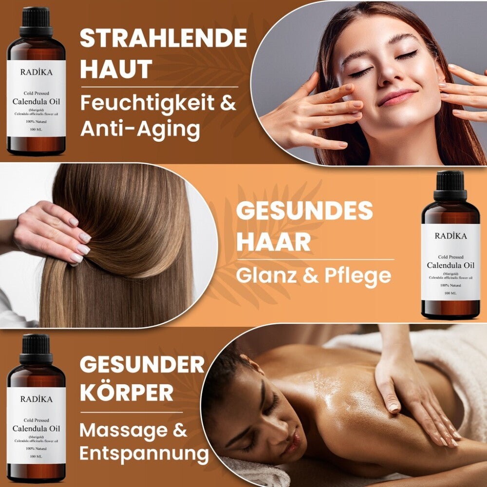 Calendula-Öl, Kaltgepresst, 100% Rein, BIO, natürlich, 30 ml