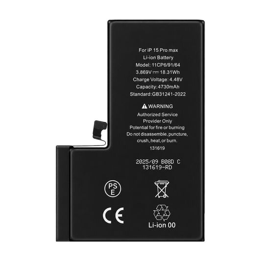 Diagnostizierbarer 4730-mAh-Akku mit hoher Kapazität für das iPhone 15 Pro Max