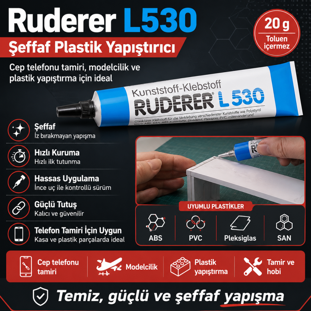 Ruderer L 530 Industrieller Smartphone Reparatur Kunststoffkleber Modellbau L530