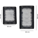Miqna 2-tlg. rutschfestes Badteppich Set , waschbar (60x100 & 50x60 cm)