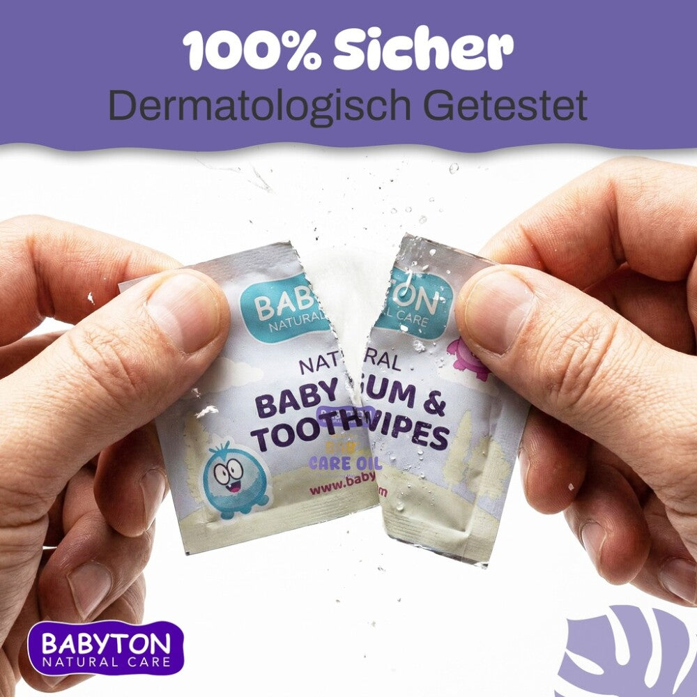 Babyton Natürliche Baby-Zahnfleisch- und Zahnfleischreinigungstücher (25 Stück)
