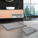 Miqna 2-tlg. rutschfestes Badteppich Set , waschbar (60x100 & 50x60 cm)