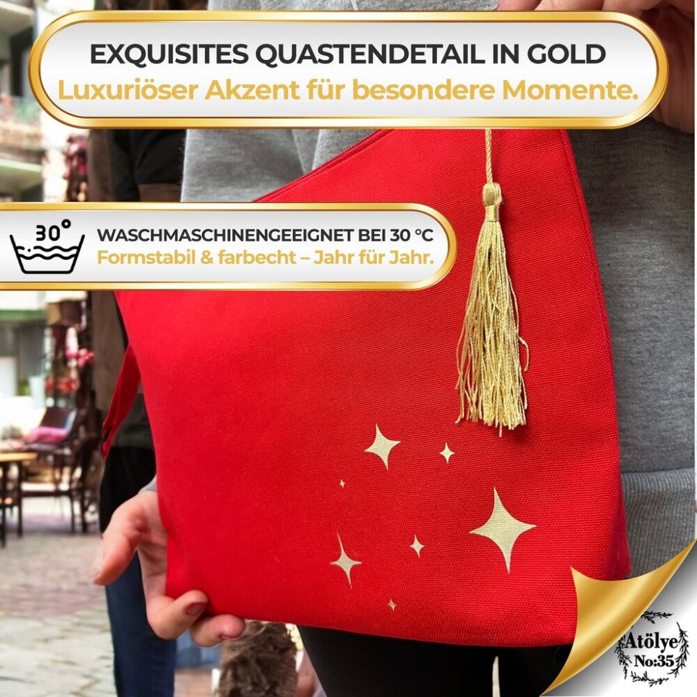 Kulturtasche Damen, Kosmetiktasche Rot, 32x24 cm