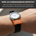 SOS-ID-Armbandschlaufe. Innovativ und angenehm zu tragen. Orange