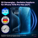 prio Shock Proof Displayschutzglas für iPhone 16 Pro Max (6,9 Zoll) klar